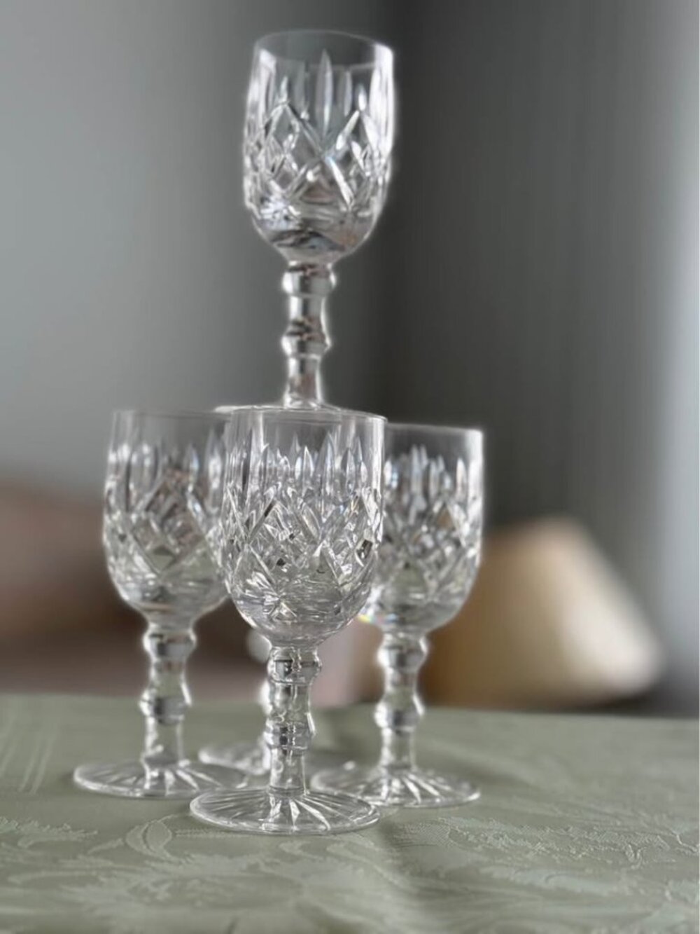 Crystal CROSS & OLIVE Port Sherry Glasses Stemware - Set of 5